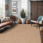 Washable Easy Jute Rug 5x7, Indoor Outdoor Rugs Natural Color Farmhouse Area Rugs for Living Room, Kitchen, High Traffic Area, Easy to Clean Solid Boho Woven Design Outside Carpet (5 X 7 Natural)