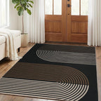 GarveeHome Modern Rainbow Easy Jute Rug 5x7, Washable Area Rugs for Living Room Farmhouse Dining Room, Contemporary Natural Non Slip Non Shedding Floor Carpet for Office RV Patio