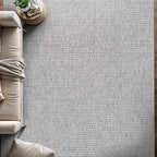 Beverly Rug Easy Jute Gray Rug 4x6 Solid Washable Durable Outdoor Indoor Area Rugs for Living Dining Room Patio Office Stain Resistant Non Shedding Casual Indoor Outside Carpet (4 x 6 Gray)