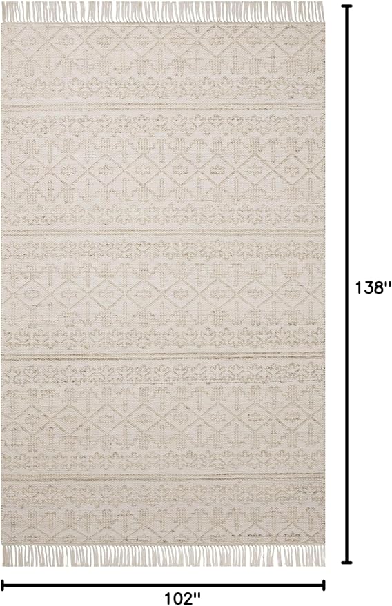 Loloi Angela Rose Rivers Collection RIV-03 Sand/Ivory 8'-6" x 11'-6" Reversible Area Rug