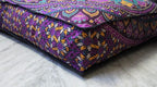 CRAFT KALA Mandala Floor Pillow Cushion Cover Seating Throw Cover Hippie Decorative Bohemian Ottoman Poufs Pom Pom Pillow Cases Boho Indian Cotton Living Room Yoga Home Décor 35" Square New Pink Ombre