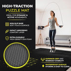 bemaxx Gym Mats Set - 18 pcs EVA Interlocking Foam Floor Tiles (12.6"x12.6"x0.4") 18sqft Protective Gym Flooring Sports Home Workout Exercise Mats Puzzle Garage Fitness Play-Room Pool Treadmill Bike