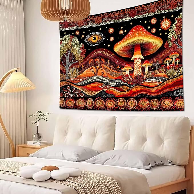 Yeoiat Tapestry Mystical Mushroom Tapestries Fantasy Tapestries Bohemian Forest Wall Tapestry Bedroom Dormitory Living Room Decoration 90"x70"