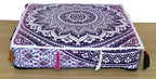 ICC Large Square Cotton Mandala Cushion Cover Hippie Ottoman Pouf Cover Daybed Floor Pillow Cover with Heavy Duty Zipper Seating Ottoman Poufs Dog-Pets Bed (Pink Ombre, 18" Square)