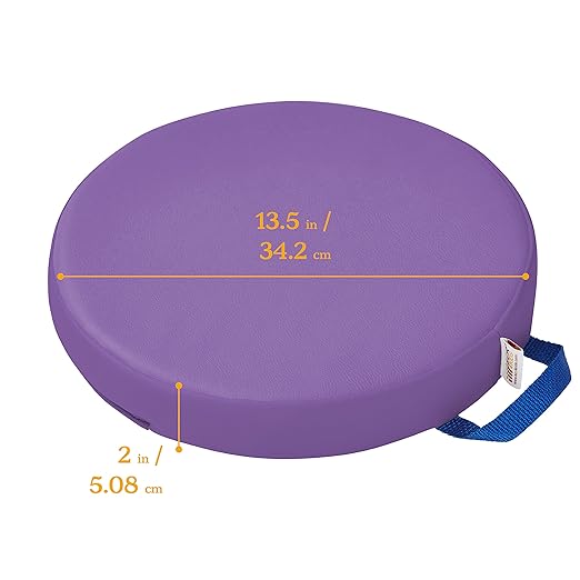ECR4Kids SoftZone Floor Cushions, Round, Flexible Seating, Purple, 6-Piece