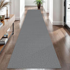 EARTHALL Washable Runner Rug 2.6x10 Ft Non Slip Runners for Hallways Cotton Rubber Backed Kitchen Runner Braided Indoor Floor Carpet Runners for Entryway, Hallway, Kitchen, Bedroom, Charcoal Gray
