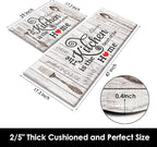 Arttown Farmhouse Anti-Fatigue Kitchen Rug Set of 2 Heart Home Brown Grey Vintage Cushioned Floor Standing Mat Waterproof Non-Slip Kitchen Mat and PVC Ergonomic Comfort Foam Rug
