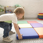 ECR4Kids SoftZone Floor Cushions, Square, Flexible Seating, Assorted, 6-Piece