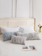 Decorative Boho Orange Lumbar Pillow Covers 1 Pack 14x36 Inch Farmhouse Tufted Long Accent Body Pillow Covers for Bed, Neutral Fluffy Boho Throw Pillowcase for Couch Bedroom, Sofa Home Décor