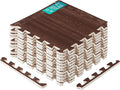 Yes4All EVA Interlocking Mats, Puzzle Floor Tiles, Foam Floor Padding with Border for Furniture, Home Space, Living Room, Garage 11,22,32 SQFT