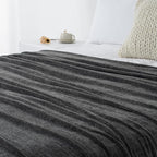 Chenille Throw Blanket for Couch 50"X 60", Soft Cozy Throws with Fringe Tassel for Bed Sofa Chair Cover, Lightweight Knitted Decorative Boho Blankets for Living Room, Dark Grey