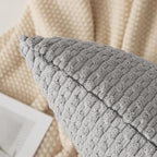 Kevin Textile 20x54 Inch Long Body Lumbar 1 Pack Boho Decorative Throw Pillow Cover Soft Striped Corduroy Rectangle Cushion Case Farmhouse Accent for Living Room Couch Sofa Bed, Light Grey