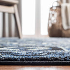 SAFAVIEH Vintage Hamadan Collection Accent Rug - 2'7" x 5', Blue & Grey, Traditional Persian Design, Non-Shedding & Easy to Clean, Ideal for Front Door, Kitchen, Entryway, Foyer (VTH211N)