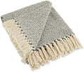 DII Global, Fields of Diamond Woven Throw, 50x60, Mineral
