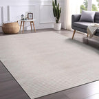 Beverly Rug Easy Jute Off White Rug 6x9 Solid Washable Durable Outdoor Indoor Area Rugs for Living Dining Room Patio Office Stain Resistant Non Shedding Casual Indoor Outside Carpet (6 x 9 Off-White)