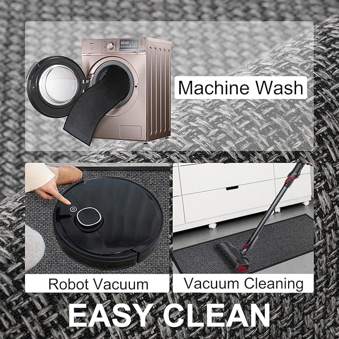 Kitchen Mat 1 PCS, Cushioned Non Slip Rugs for Kitchen Floor, Absorbent Runner Comfort Standing Mats Washable for Kitchen, Office, Home (Black, 24"x36")