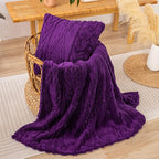 YUSOKI Sherpa Throw Blanket-3D Stylish Design Super Soft Fuzzy Cozy Warm Blanket Thick Plush Fluffy Furry Blankets for Teen Girls Women Couch Bed Sofa Chair Men Boys Gift (Purple,50"x65")