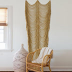 Macrame Curtain Boho Curtain Room Divider Doorway Wall Decor Fiber Yarn Art Craftsmanship Bedroom Wedding Backdrop 41" W x 75" L（1 Panel