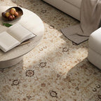 Washable Area Rugs 5'x7' Non-Slip Vintage Boho Distressed Fade Resistant Low Pile Carpet for High-Traffic Living Room, Bedroom & Dining Room