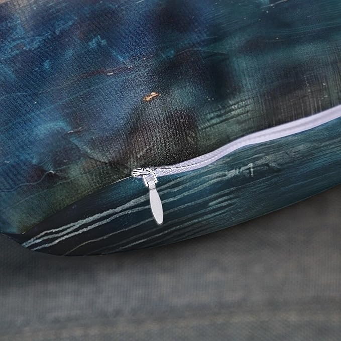 Britimes Throw Pillow Covers Modern Home Art Decor, 20 x 20 Inches Set of 2 Pillow Cases Decorative, Abstract Oil Painting Pillowcases for Bedroom, Living Room, Cushion Couch Sofa, Teal Black