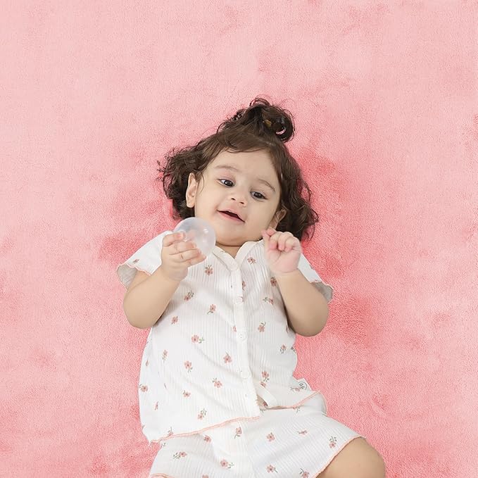 1.3" Thick Baby Play Mat for Floor, 79x79 Playpen Mat, Pro Soft Flannel Foam Mats Toddler Infant Kids Crawling for Nursery Rug Playroom Living Room Waterproof Easy Care Non-Slip (Pink)