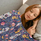Sugar Skull Throw Blanket - 60x80in,Ultra Soft, Cozy Lightweight Flannel,Colorful Day of The Dead Blankets - Gifts for Women & Gothic Lovers,for Halloween Couch Home Living Room Festive Decor