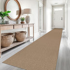 EARTHALL Runner Rug 3x16 Ft Washable Runners for Hallways Extra Long Woven Non Slip Entryway Runner Braided Kitchen Runner Indoor Outdoor Carpet Runners for Hotels, Hall, Stair, Orange/Tan/Brown