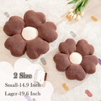 Flower Throw Pillow, Cute Flower Shaped Pillow Decorative Throw Pillow for Bed Couch, Soft Daisy Pillows Floor Seating Cushion Cushions (19.6 Inch Brown)