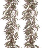 RECUTMS Artificial Hanging Willow Leaves Greenery 2Pcs 5.7Ft Fake Silk Leaves Ivy Garland Faux Vine Plants Decoration for Indoor Outdoor Home Garden Wedding Jungle Birthday Party Table Spring Decor