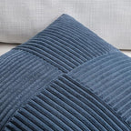Fancy Homi 2 Packs Dusty Blue Lumbar Decorative Throw Pillow Covers 16x28 Inch for Couch Bed Sofa, Rustic Farmhouse Boho Home Decor, Soft Striped Corduroy Rectangle Accent Cushion Case 40x70 cm