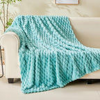 NEWCOSPLAY Super Soft Twin Blanket Sage Green Premium Silky Flannel Fleece 3D Clouds Stylish Jacquard Lightweight Bed Blanket All Season Use 350GSM (Sage Green, Twin(60"x80"))