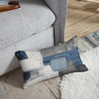 Emvency Set of 2 Throw Pillow Covers Modern Abstract Painting Blue White and Gray Decorative Sofa Pillow Cases Home Decor Standard Rectangle 12x20 Inches Pillowcases