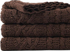 Battilo Dark Brown Throw Blanket for Couch, 51"x67" Soft Chenille Knit Throw Blanket for Home Decor, Soft Cozy Blanket, Decorative Chocolate Brown Blanket for Bed, Living Room