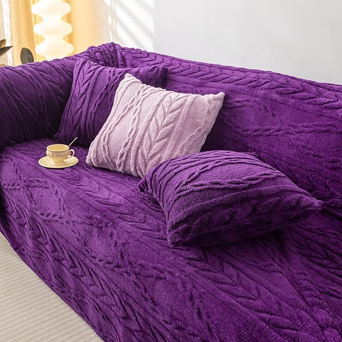 YUSOKI Twin XL Blanket Single Layer,Weight(3.1lb),370GMS-3D Stylish Design for Gift Home Decor (Purple,65"x90")