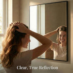 30"x36" Black Bathroom Mirror, Matte Metal Framed Vanity Mirror for Wall, Industrial Rectangular Mirror Over Sink, Modern Farmhouse Decor, Flush Mount