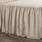 Lush Decor Ruffle Skirt Bedspread Set - 3-Piece Luxurious Farmhouse Bedding - Elegant Ruffle Detail - Timeless Style - Soft Lightweight Sheets - California King, Neutral