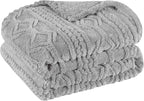 Superior Fleece Boho Jacquard Blanket, Decorative Blankets for Bedroom, Sofa, Fuzzy, Plush, Fluffy, Soft, Cute Room Decor, Beautiful Cover, Comfort Essentials, Arctic Collection, King, Platinum