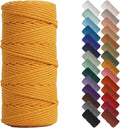 NOANTA Bright Orange Macrame Cord 3mm x 109yards, Colored Macrame Rope, Cotton Rope Macrame Yarn, Colorful Cotton Craft Cord for Wall Hanging, Plant Hangers, Crafts, Knitting