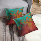 Britimes Throw Pillow Covers Modern Home Art Decor, 20 x 20 Inches Set of 2 Pillow Cases Decorative, Abstract Oil Painting Pillowcases for Bedroom, Living Room, Cushion Sofa, Turquoise Burnt Orange