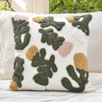Boho Pillow Covers 18X18 Inch Boho Tufted Throw Pillow Covers Decorative Tassels Cushion Cover Farmhouse Pillow Case for Couch Sofa Bed Living Room Bedroom, Pink Floral