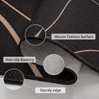 Tangsoo Easy Jute 2x4 Small Throw Rug for Entry,Washable Thin Indoor Outdoor Mat,Black Lines Non-Slip Floor Small Modern Carpet for Entryway Kitchen Hallway Bedroom Front Porch