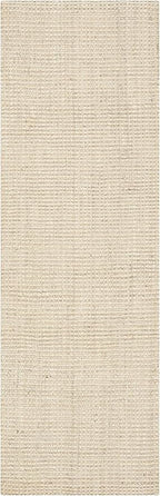 SAFAVIEH Natural Fiber Collection Runner Rug - 2'3" x 11', Ivory, Handmade Farmhouse Jute, Ideal for High Traffic Areas in Living Room, Bedroom (NF730A)
