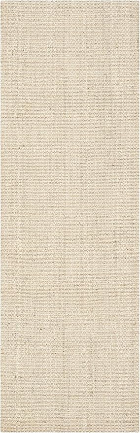 SAFAVIEH Natural Fiber Collection Runner Rug - 2'3" x 13', Ivory, Handmade Farmhouse Jute, Ideal for High Traffic Areas in Living Room, Bedroom (NF730A)
