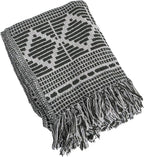 Bloomingville Soft Recycled Cotton Blend Throw with Diamond Pattern, Green and Beige