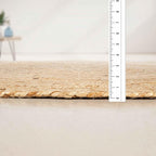 Ramanta Home Jute Braided Rug 8 Ft Round – Large Natural Farmhouse Area Rug, Handwoven Reversible Carpet for Living & Dinning Room, Bedroom, Kitchen, Nursery, Entryway – Boho Coastal Neutral Floor Mat