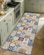DEXI Anti Fatigue Kitchen Mats for Floor, 23x59, Cushioned Standing Padded Mat Waterproof, Comfort Runner Rug for Laundry Room Office, Colorful Checkered