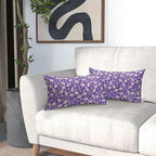 Purple Pillow Covers 12x20 Set of 2 Vintage Floral Rustic Old Style Cute Flower Print Rectangle Decorative Outdoor Pillowcases Seasonal Farmhouse Throw Cushion Case Couch Sofa Bed Decor