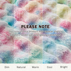 EMME Faux Fur Blanket Queen Size Rainbow - Big Bubble Rabbit Cozy Blanket for Couch, Thick Furry Plush Shaggy Blankets, 650GSM, 90x90 Inches