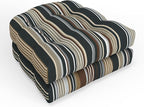Pillow Perfect Stripe Outdoor Indoor/Outdoor Wicker Chair Seat Cushion, Tufted, Weather, and Fade Resistant, 19" x 19", Labrisa Rattan, 2 Count