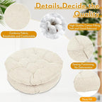 Jerify Floor Pillow Cushions Large Round Square Large Meditation Floor Pillow for Classroom Adult Meditation Picnic Party Seating Learning Daycare School(Round,Beige,4 Pcs)